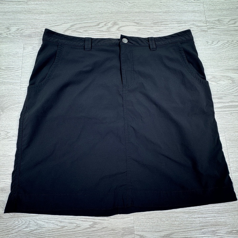 Eddie Bauer Women Skirt Travex Black 14 Hiking Travel Stretch Pockets